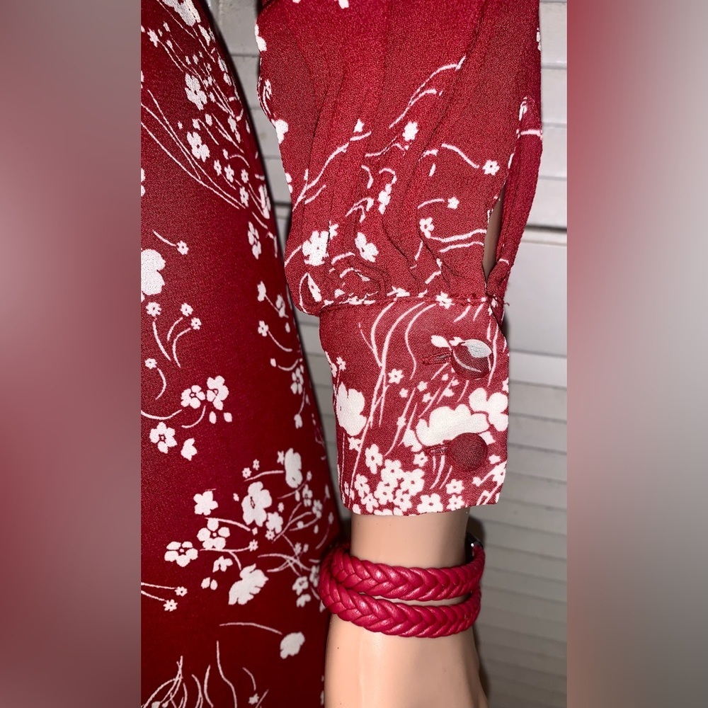 Reformation Susanna wrap midi dress in the Bryce red floral pattern small womens - Picture 6 of 12